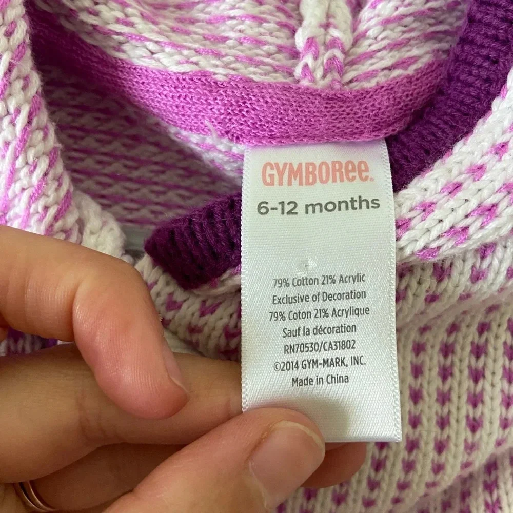 EUC | Gymboree baby girl’s knit button up hooded sweater — 6-12‎ months